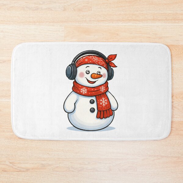 Item preview, Snowman with Bandana & Earmuffs  Felia Holiday  Print designed and sold by Felia001.