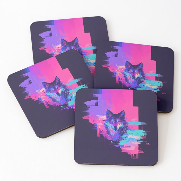 Item preview, Glitch Wolf Head Aggressive Green Pink designed and sold by Christian Weiss.