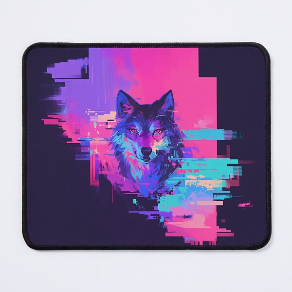 Item preview, Glitch Wolf Head Aggressive Green Pink designed and sold by Christian Weiss.