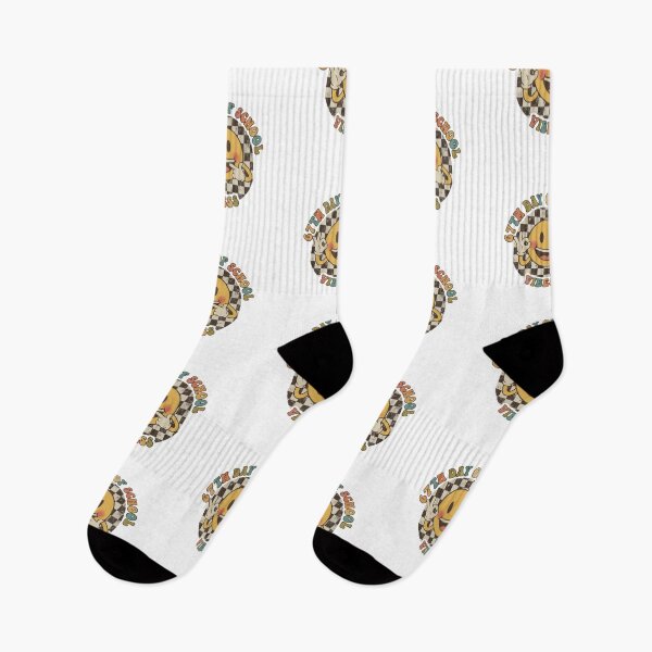 Item preview, it is 67 Day of School Vibes - Groovy Checkered Smiley designed and sold by w66aboo.