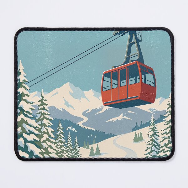 Item preview, Vintage Winter Cable Car - Retro Ski Resort Art designed and sold by griez.