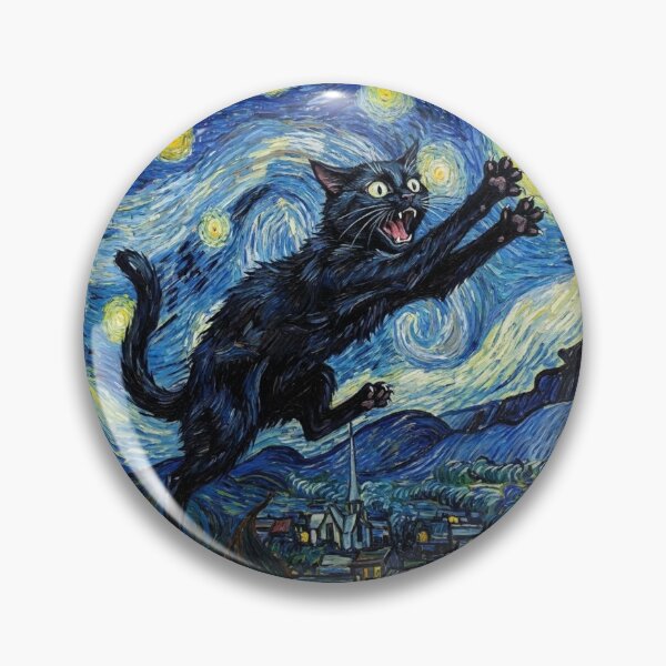 Item preview, Starry Night Chase: Van Gogh's Manic Cat Parody designed and sold by AgingeR.