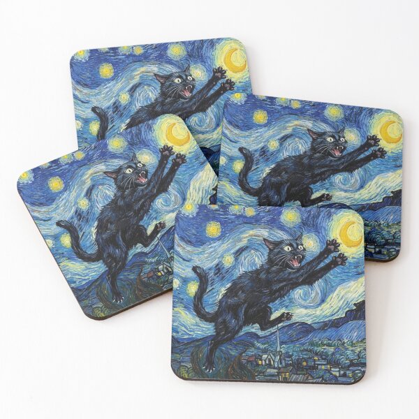 Item preview, Starry Night Chase: Van Gogh's Manic Cat Parody designed and sold by AgingeR.