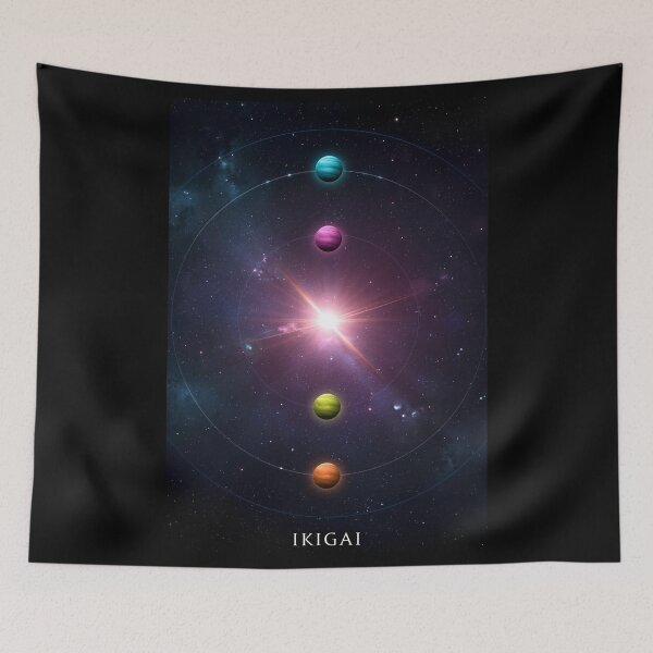 Item preview, Ikigai Cosmic Planets Spiritual Art designed and sold by ChicTrendz.