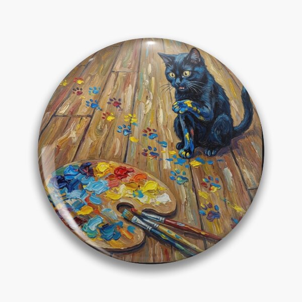 Item preview, Vincent's Little Helper: Guilty Cat Paw Prints (Van Gogh Style) designed and sold by AgingeR.