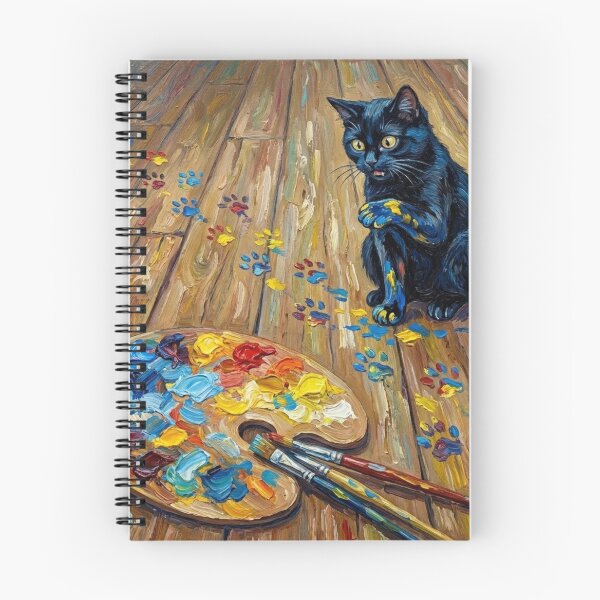 Item preview, Vincent's Little Helper: Guilty Cat Paw Prints (Van Gogh Style) designed and sold by AgingeR.