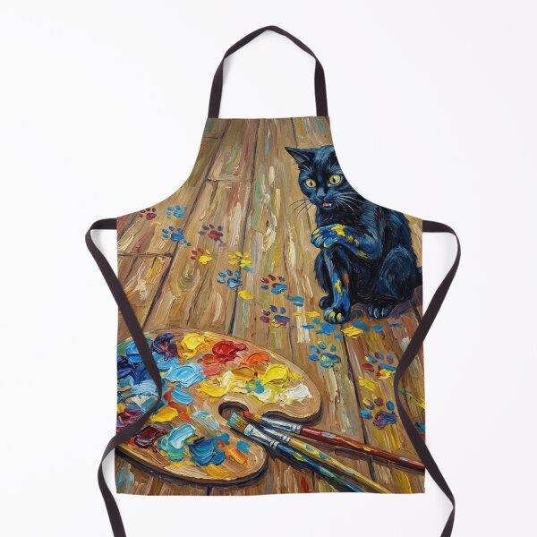 Item preview, Vincent's Little Helper: Guilty Cat Paw Prints (Van Gogh Style) designed and sold by AgingeR.