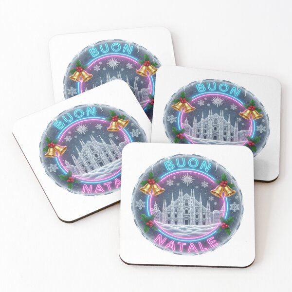 Item preview, Neon Icy Glass Milan Cathedral Emblem – Buon Natale Frozen Cityscape Christmas Badge designed and sold by Imaginarium of Chaos falcon88 .