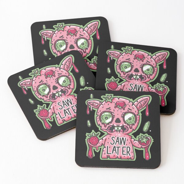 Item preview, Saw Later – Strawberry Gore Bunny Skull Creepy Cute designed and sold by WeranovDesign.