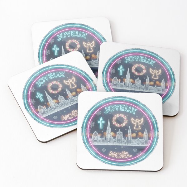 Item preview, Neon Icy Glass Brussels Skyline Emblem – Joyeux Noël Frozen Cathedral Christmas Badge designed and sold by Imaginarium of Chaos falcon88 .