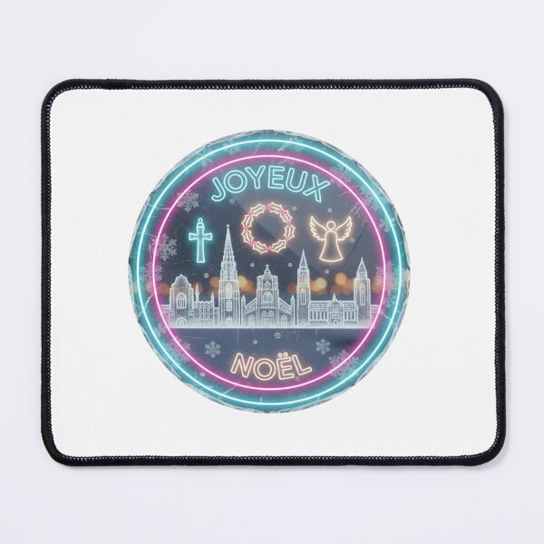 Item preview, Neon Icy Glass Brussels Skyline Emblem – Joyeux Noël Frozen Cathedral Christmas Badge designed and sold by Imaginarium of Chaos falcon88 .
