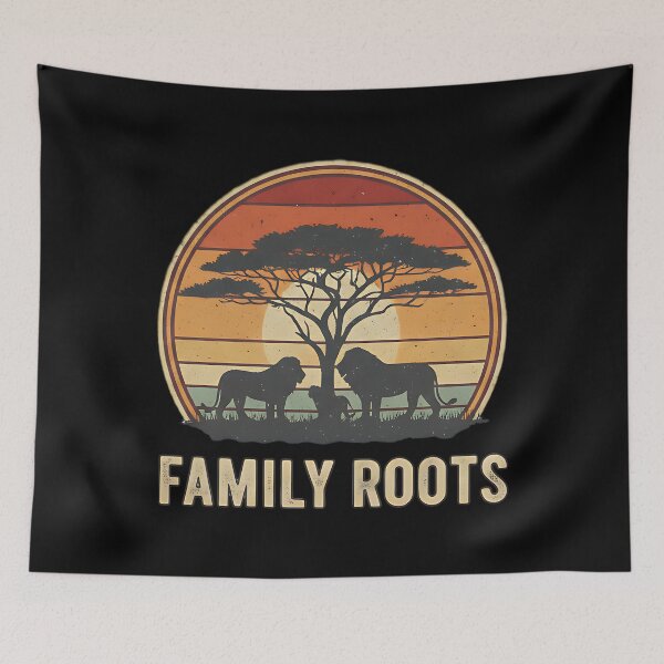 Item preview, African Sunset Lion Family Roots designed and sold by Silent Watch Threads..