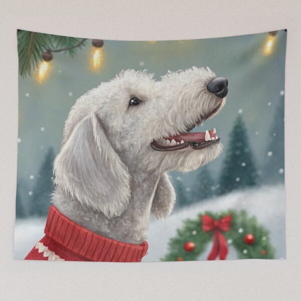 Item preview, Christmas Bedlington Terrier 11 designed and sold by AIfolklore.