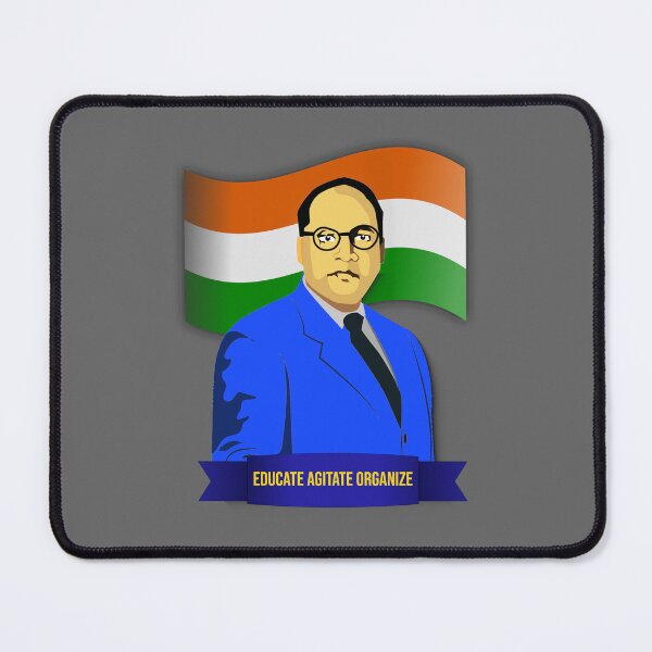 Item preview, B. R. Ambedkar with Indian Flag – Equality, Justice and Freedom Art designed and sold by ArtsyExplorer.