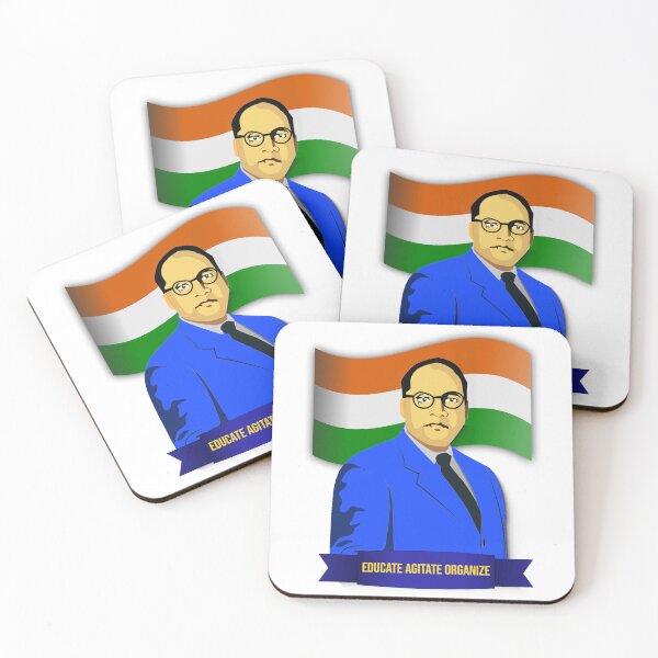 Item preview, B. R. Ambedkar with Indian Flag – Equality, Justice and Freedom Art designed and sold by ArtsyExplorer.