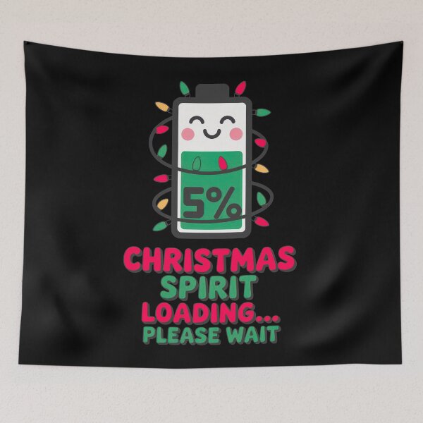 Item preview, Christmas Spirit Loading 5 Percent Cute Holiday Battery Design designed and sold by EM&Maker.