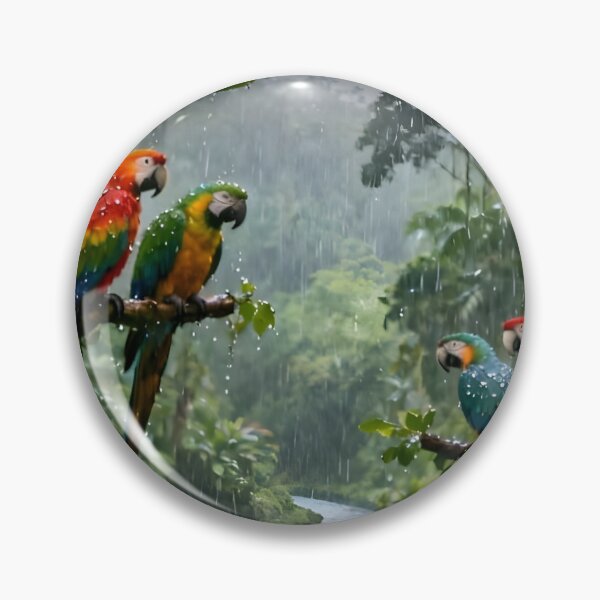 Item preview, Vibrant Rainforest Parrots and Jaguar by Jungle River designed and sold by internetwatcher.
