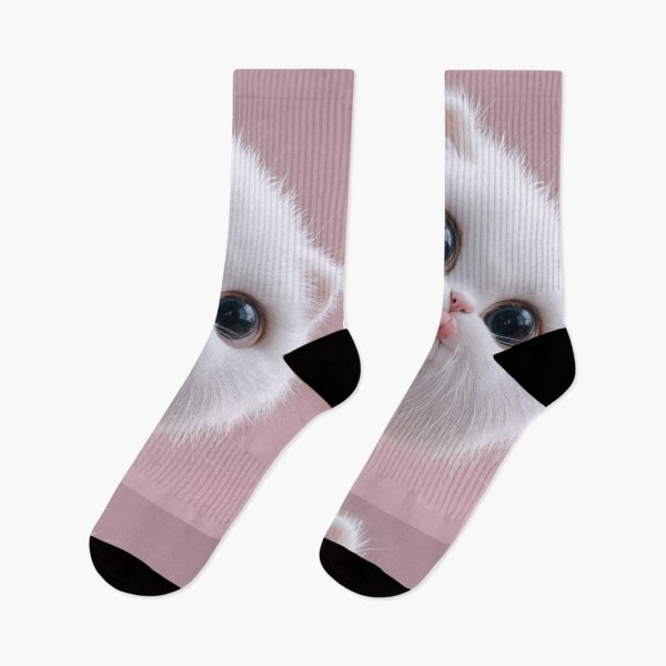 Item preview, Cute White Kitten Peek – Adorable Big-Eyed Cat Illustration designed and sold by Grafititee.