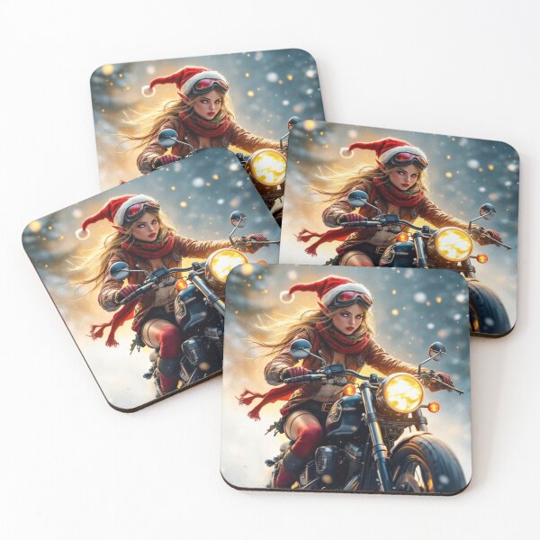 Item preview, Holiday Biker Elf, designed for black fabrics designed and sold by SteadyRolling.
