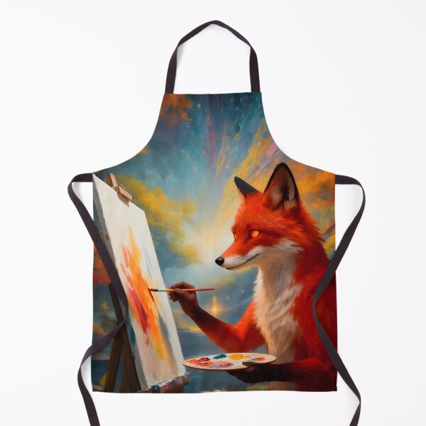 Item preview, Whimsical Artist Fox Painting a Colorful Canvas designed and sold by internetwatcher.