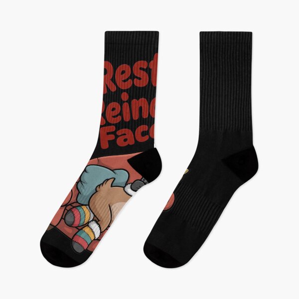 Item preview, Resting Reindeer Face Funny Cozy Christmas Reindeer Design designed and sold by EM&Maker.