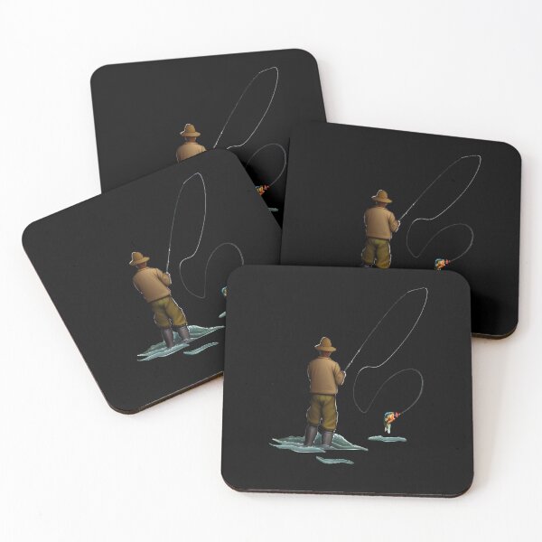 Item preview, Minimalist Angler Illustration – Man Fly Fishing Artwork designed and sold by GetGoodFit.