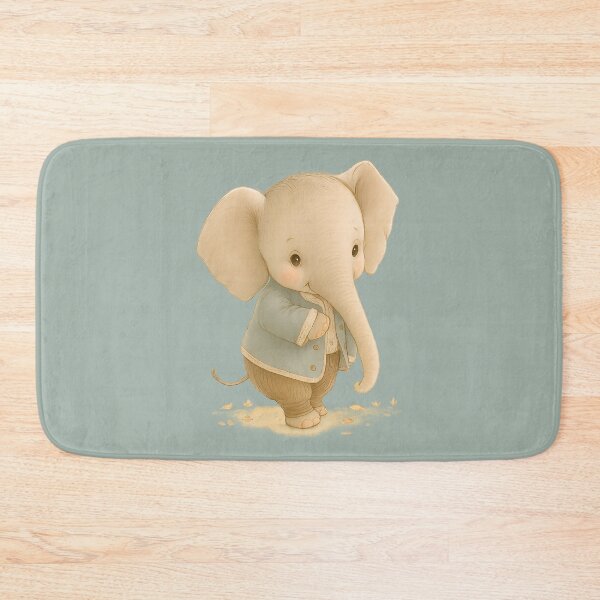 Item preview, Baby Elephant with Blue Jacket | Cute Vintage Illustration | Traveling Anthropomorphic Animal | Storybook designed and sold by DakotaPoppin.
