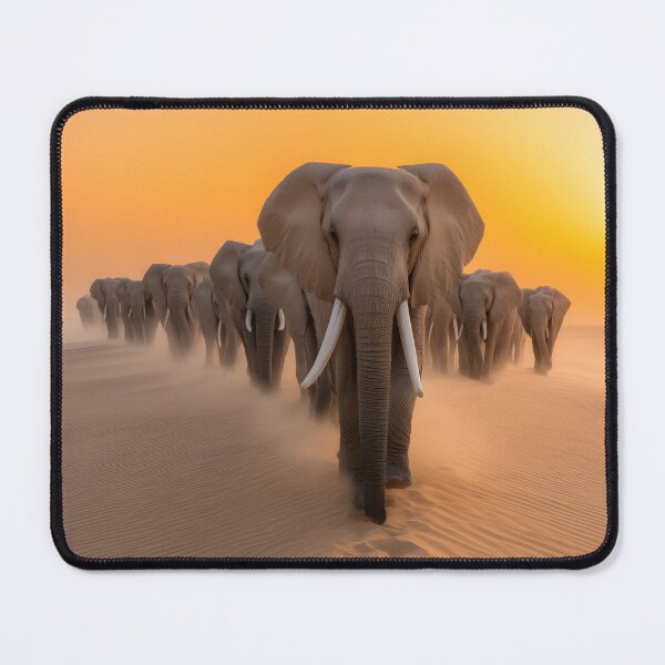 Item preview, Majestic Elephants Walking in Desert at Sunset designed and sold by Artessie.