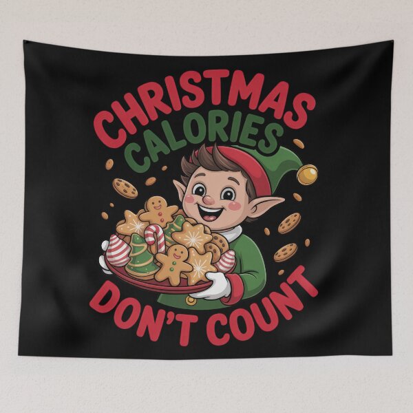 Item preview, Christmas Calories Dont Count Cute Elf Cookie Design designed and sold by EM&Maker.