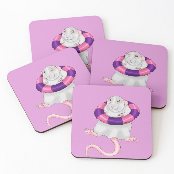 Item preview, Albino Rat Going for a Swim designed and sold by Cozy Little Doodles by Hosha’na.