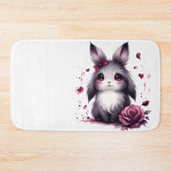 Item preview, Fluffy Midnight Bunny Heart Eyes Rosepetal Swirl designed and sold by RubisLeaf.