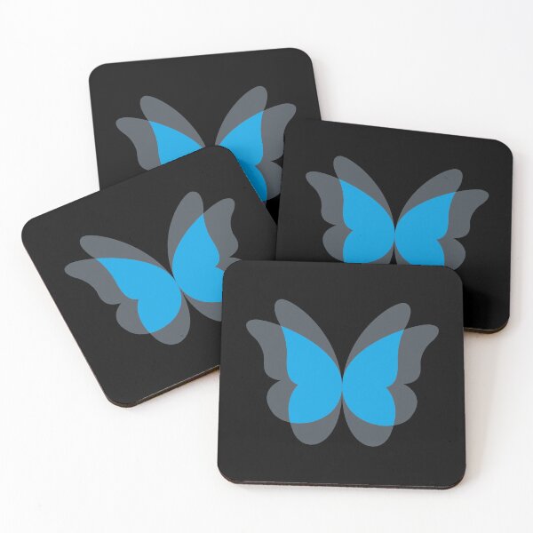 Item preview, Butterfly with flapping wings effect on (Light Blue on Black) designed and sold by STUDIO-72.