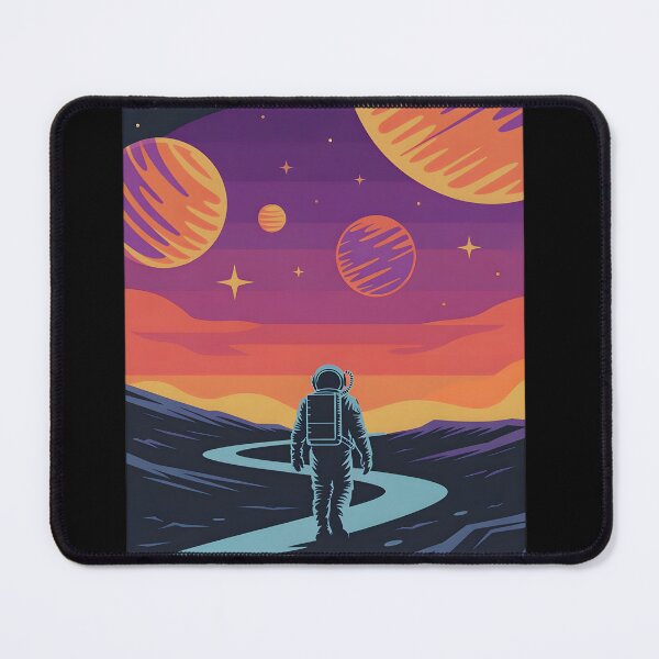 Item preview, Lone Astronaut at Neon Sunset Planet designed and sold by Ambient Mind Design.