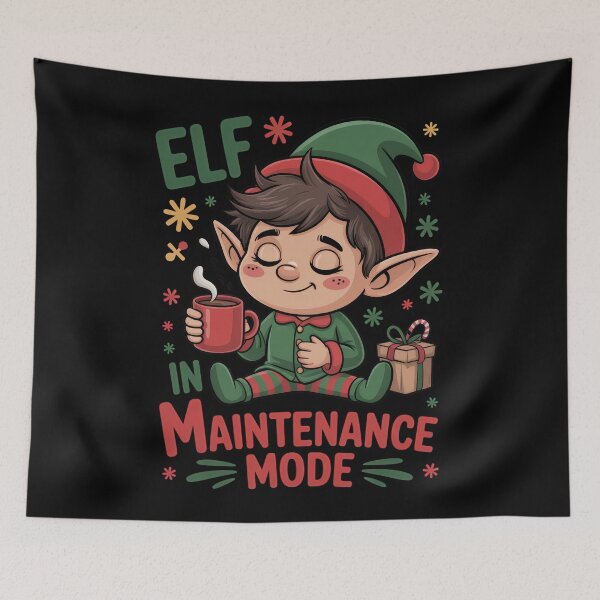 Item preview, Elf in Maintenance Mode Cute Sleepy Christmas Elf Design designed and sold by EM&Maker.