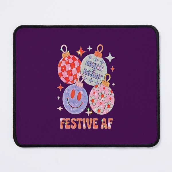 Item preview, Festive AF Christmas Ornaments Retro Holiday Merry and Bright Smiley designed and sold by creativerooney.