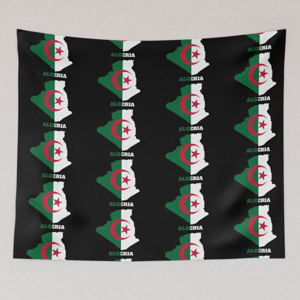 Item preview, ALGERIA Flag map design designed and sold by BasbiArt.