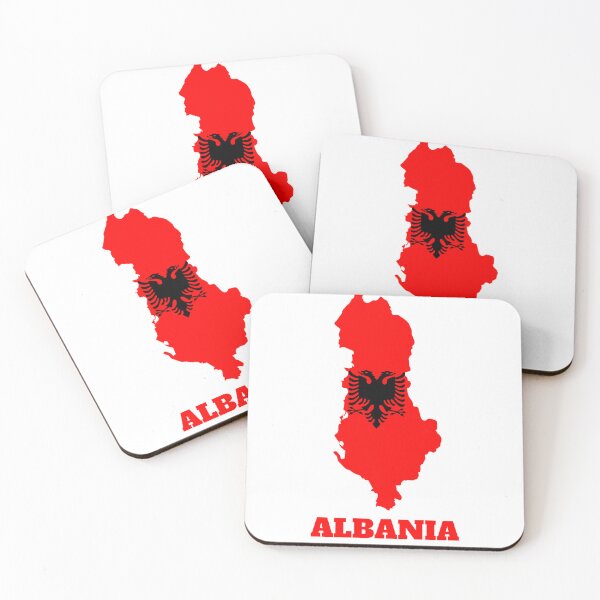 Item preview, ALBANIA Flag map design designed and sold by BasbiArt.