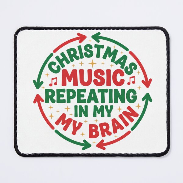 Item preview, Christmas Music Repeating in My Brain Funny Holiday T-Shirt designed and sold by SoulMint.