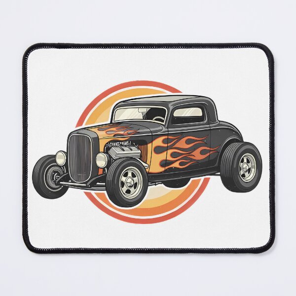 Item preview, Classic Hot Rod with Flames - Vintage American Muscle Car designed and sold by TobaGallery868.