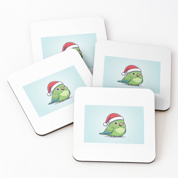 Item preview, Cute Green parrot wearing a santa hat designed and sold by mayatA-rt.