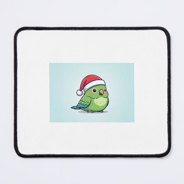 Item preview, Cute Green parrot wearing a santa hat designed and sold by mayatA-rt.