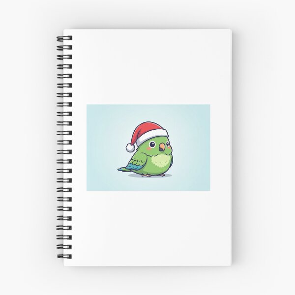 Item preview, Cute Green parrot wearing a santa hat designed and sold by mayatA-rt.