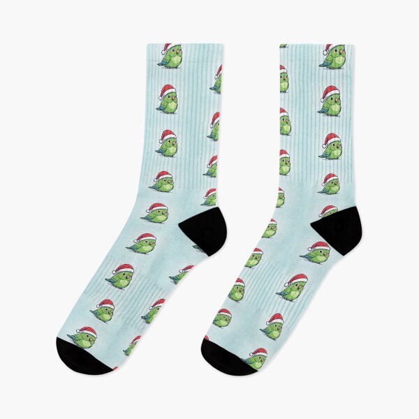 Item preview, Cute Green parrot wearing a santa hat designed and sold by mayatA-rt.
