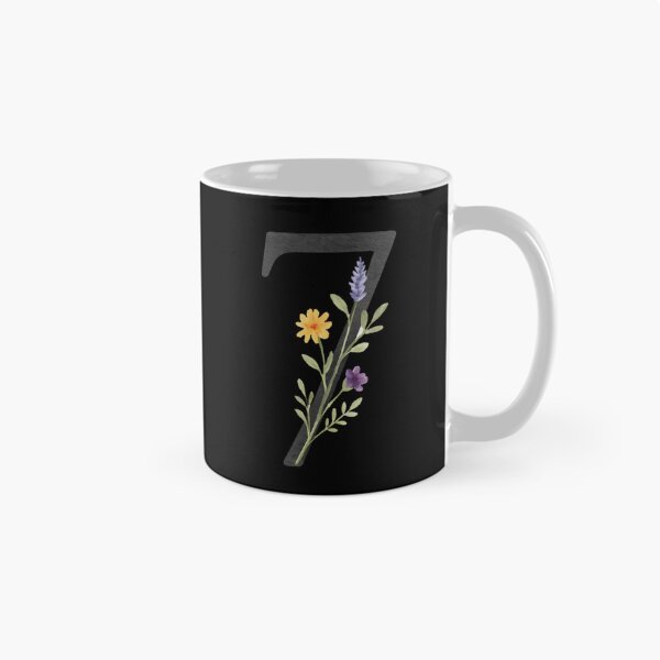 Item preview, Number 7 Floral Watercolor – Wildflower Lucky Seven Art designed and sold by PunchDrop.