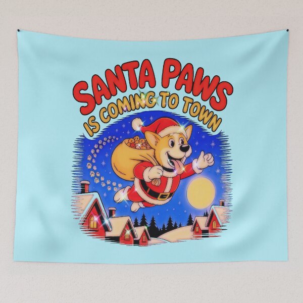 Item preview, Santa Paws is Coming to Town, Corgi Christmas, Dog Lover, Holiday Gift designed and sold by creativerooney.