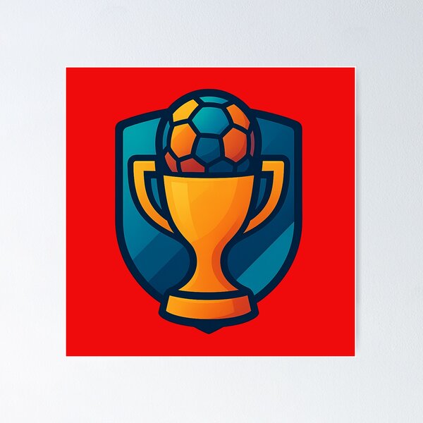 Item preview, Trophy logo with soccer ball designed and sold by Moonshroomarts.