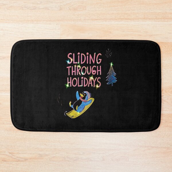 Item preview, Sliding Through Holidays, Penguin Christmas, Winter Fun, Holiday Sled designed and sold by creativerooney.