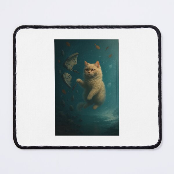 Item preview, The Cat That Controls Time – Surreal Fantasy Cat Art designed and sold by LovelyCatGalaxy.