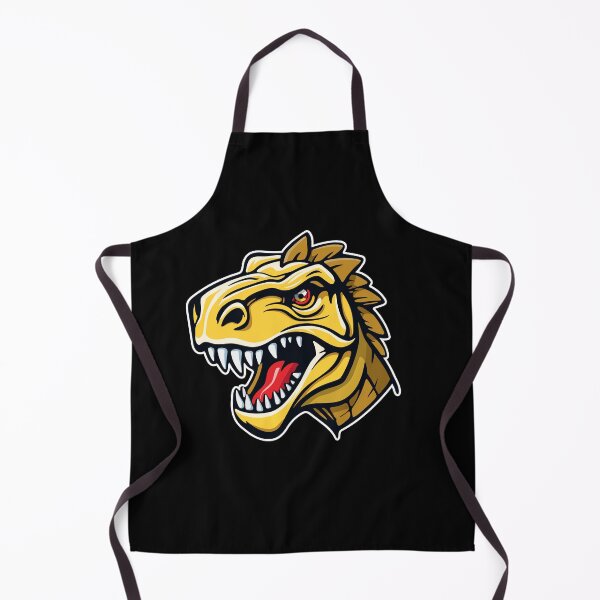 Item preview, Scary T-Rex dinosaur head in a bold cartoon style with sharp teeth and red details designed and sold by Stef Ringoot, cartoons and illustrations.
