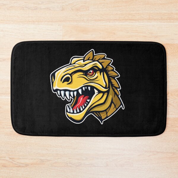 Item preview, Scary T-Rex dinosaur head in a bold cartoon style with sharp teeth and red details designed and sold by Stef Ringoot, cartoons and illustrations.